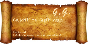 Gajdács Györgyi névjegykártya